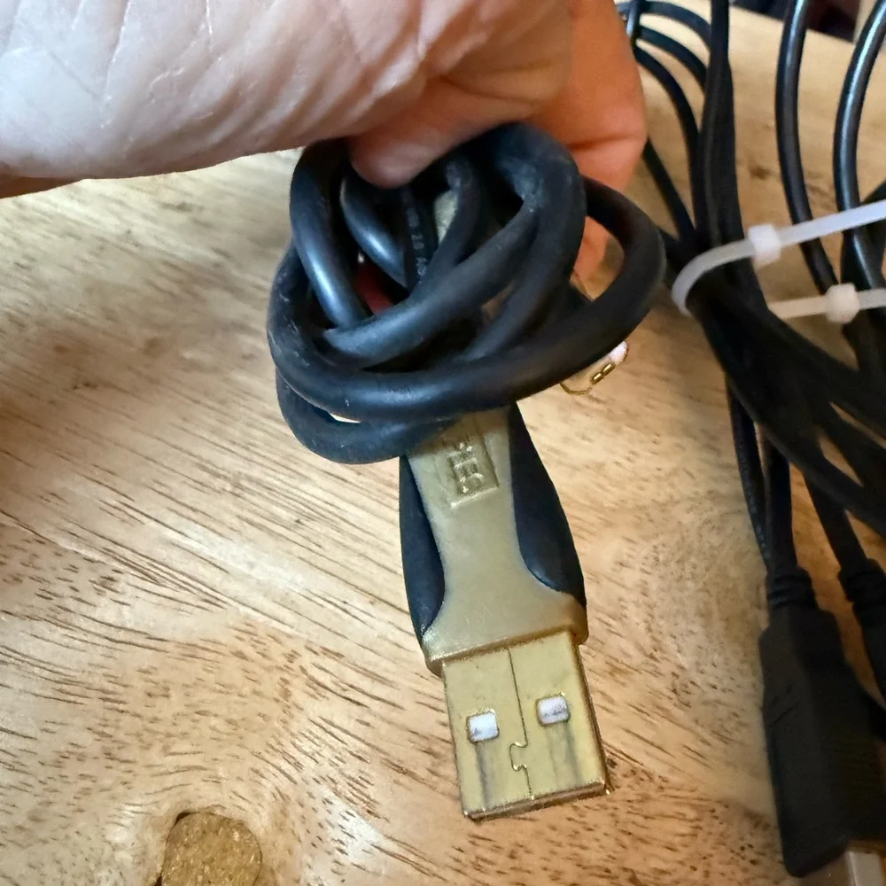Set of Three Black Computer Cables.